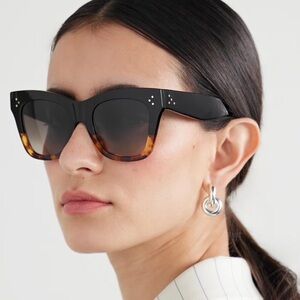 Celine Square Cat Eye Gradient Tortoise Sunglasses